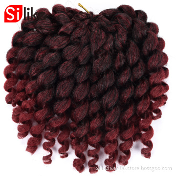 HOT! Sale Hair 8inch BUG Jumpy Wand Curl Crochet Braids 22 Roots Jamaican Bounce Synthetic spring Crochet Hair for Black Women
